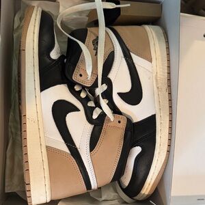 Nike High-Top Sneakers in Black, White, and Brown